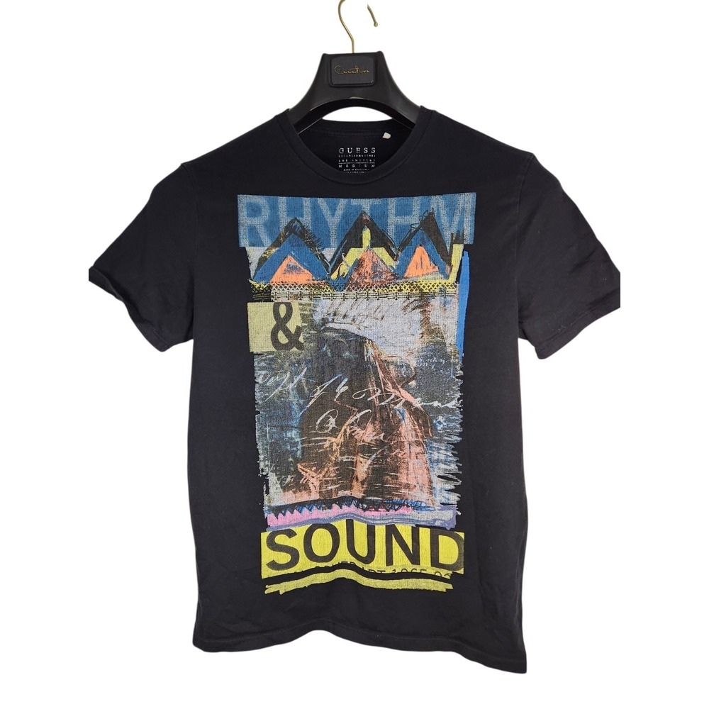 Guess Rhythm & Sound T-Shirt Adult Mens M Graphic Tee American Indian Music *